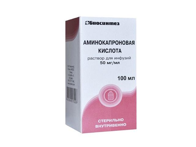 аминокапроновая к-та 5% 100мл. №1 р-р д/инф. фл./биосинтез/
