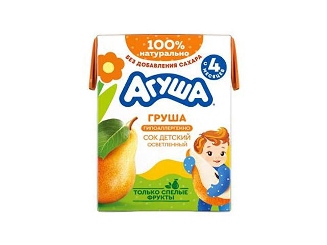 агуша сок 200мл. груша осветл. 4+мес.