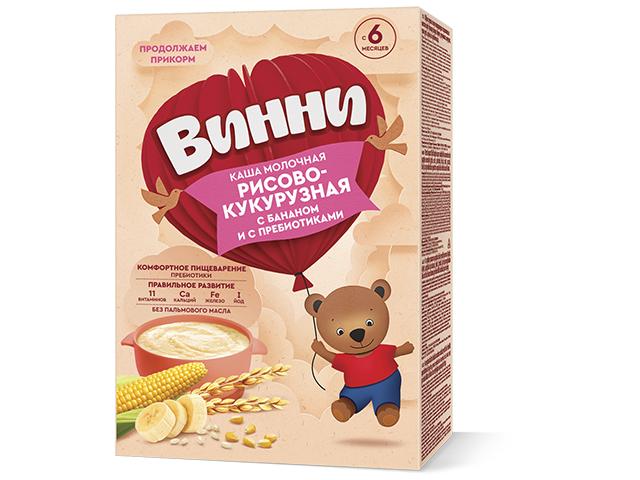 винни каша 200г. рис+кукуруза+банан мол. с пребиотиками 6мес+
