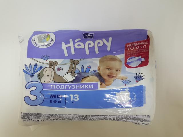 хэппи подгузники миди 5-9кг №13 [bella happy]
