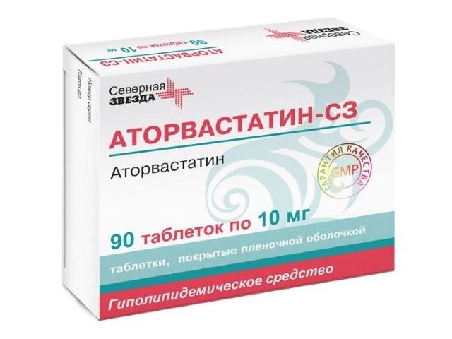 аторвастатин-сз 10мг. №90 таб.п/о /северная звезда/