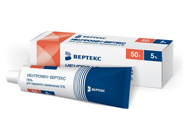 ибупрофен-вертекс 5% 50г. гель 0022