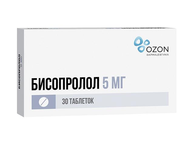 бисопролол 5мг. №30 таб. п/о /озон/