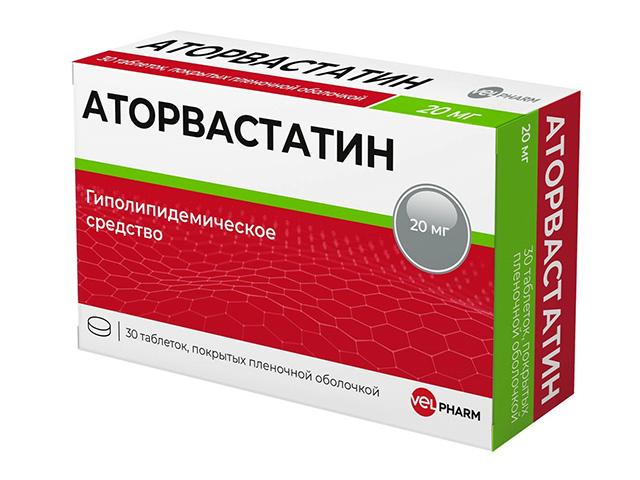 аторвастатин 20мг №30 таб. п/п/об. /велфарм/