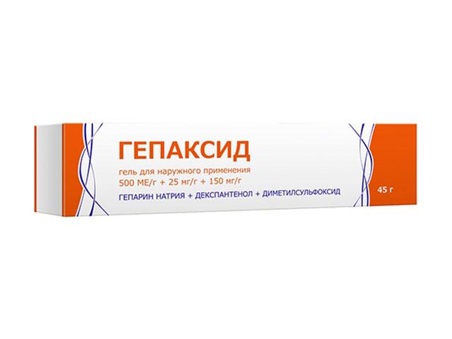 гепаксид гель д/наруж. прим. 500ме/г+25мг/г+150мг/г 45г 2212