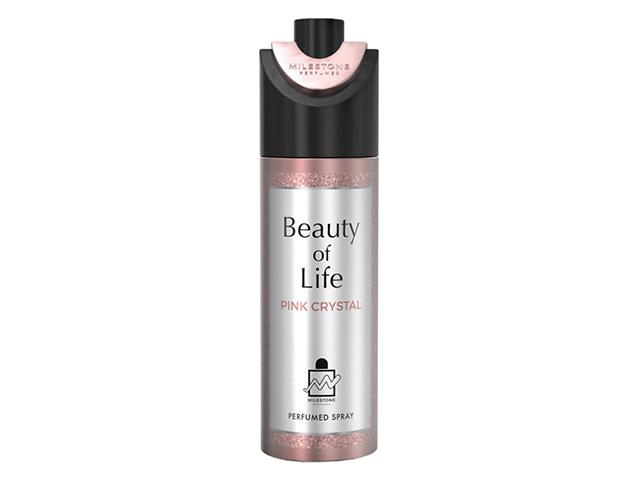 milestone дезодорант-спрей жен. beauty of life pink crystal 200ml