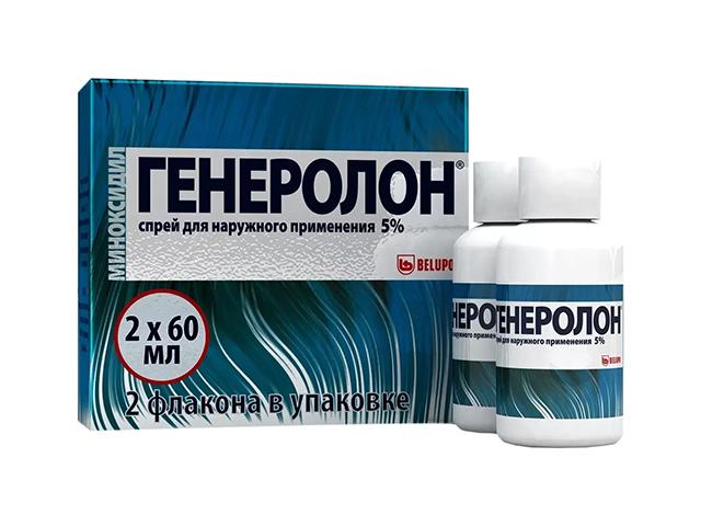 генеролон спрей 5% 60мл. №2 д/наруж.прим. п/выпадения волос фл.