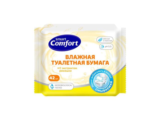 smart comfort туал. бумага влажная с ромашкой n42