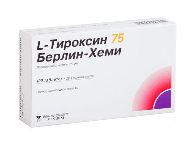 l-тироксин 75мкг. №100 таб. /берлин хеми/ 7952
