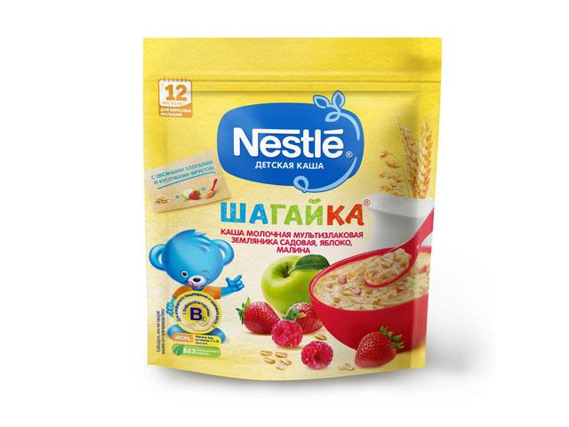 нестле каша 200г. шагайка 5 злаков земняника+яблоко+малина мол. [nestle]