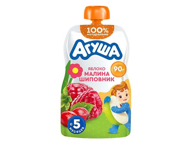 агуша пюре 90г. яблоко-малина-шиповник
