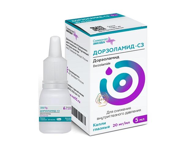дорзоламид-сз 20мг/мл капли глазные 5мл фл. №3