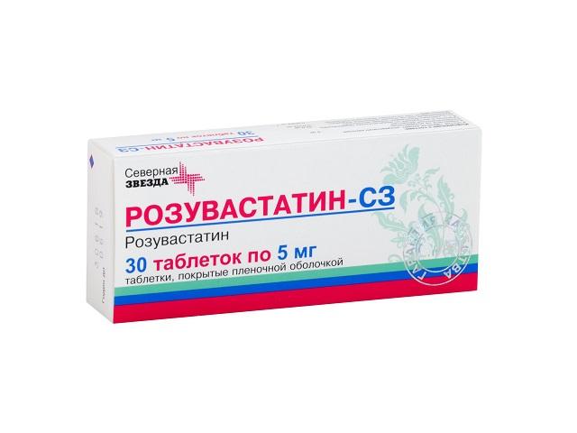 розувастатин-сз 5мг. №30 таб. п/о 1022