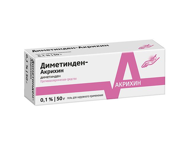диметинден-акрихин 0,1% 50г. гель д/наружн. прим. 9876