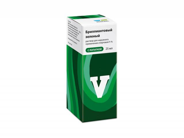 бриллиантовый зелен 1% 25мл. спирт. р-р с лопаткой /renewal/ 2960