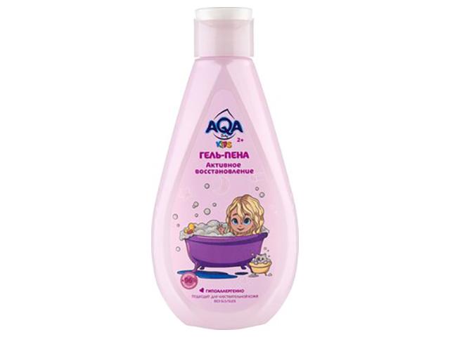aqa baby kids гель-пена для купания девочек активное восстановление, 250 мл.