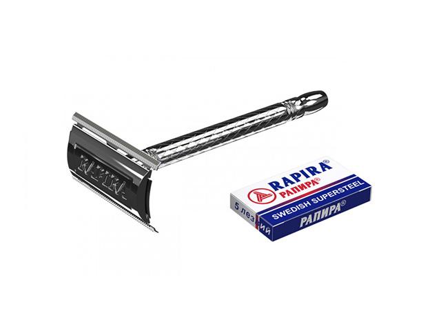 rapira набор д/бритья рапира суперсталь (станок многораз,классич+лезвия рн-15сс01